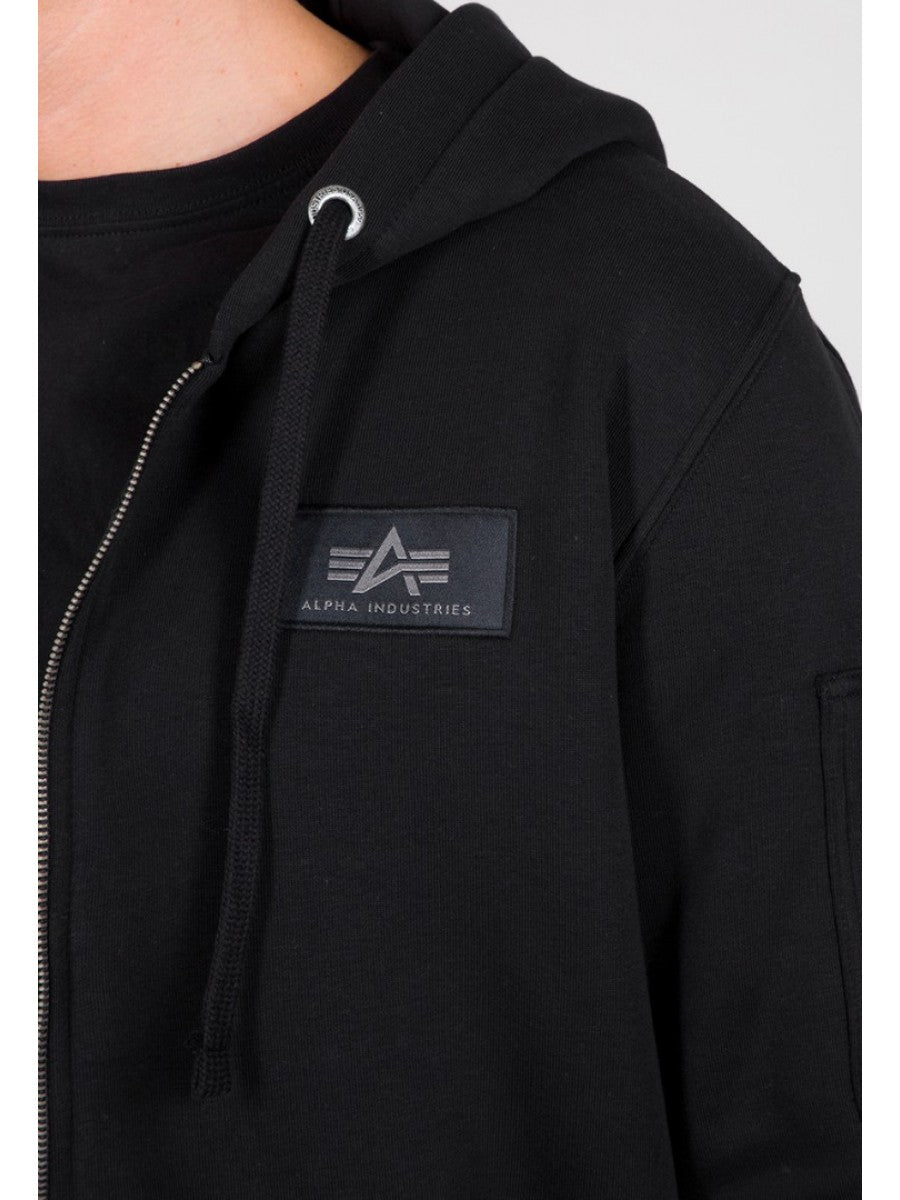 ALPHA INDUSTRIES BLACK PRINT ZIP HOODY Pánska Mikina