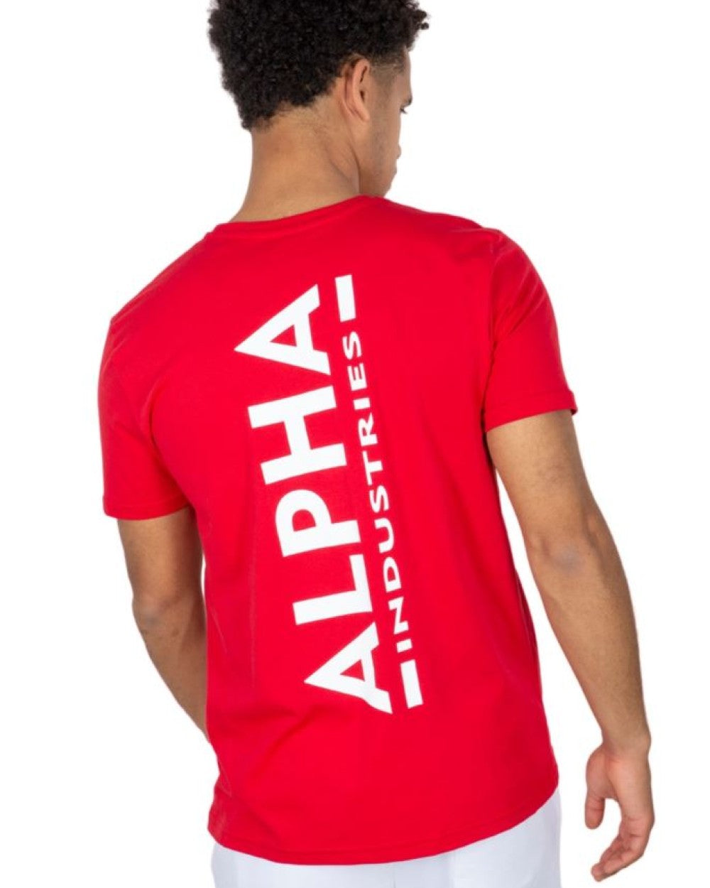 Alpha Industries Backprint Pánske Tričko speed red