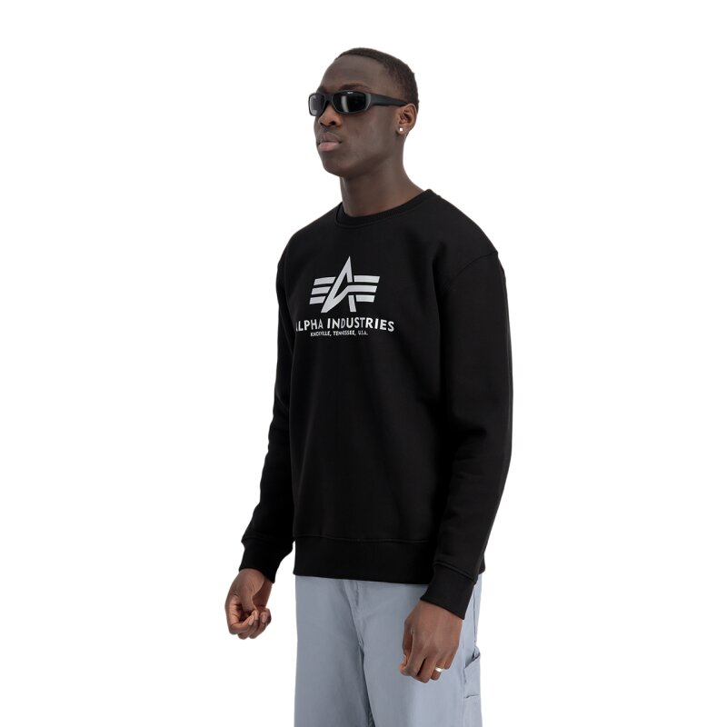 Alpha Industries Herren Basic Sweater Carbon black / silver Pánska Mikina