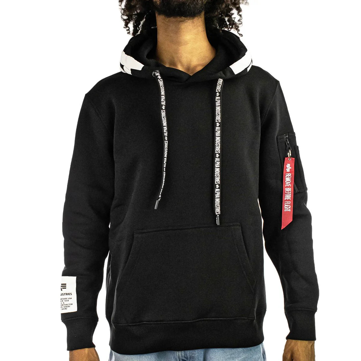 Alpha Industries Inc Alpha Hoodie - BLACK Pánska Mikina