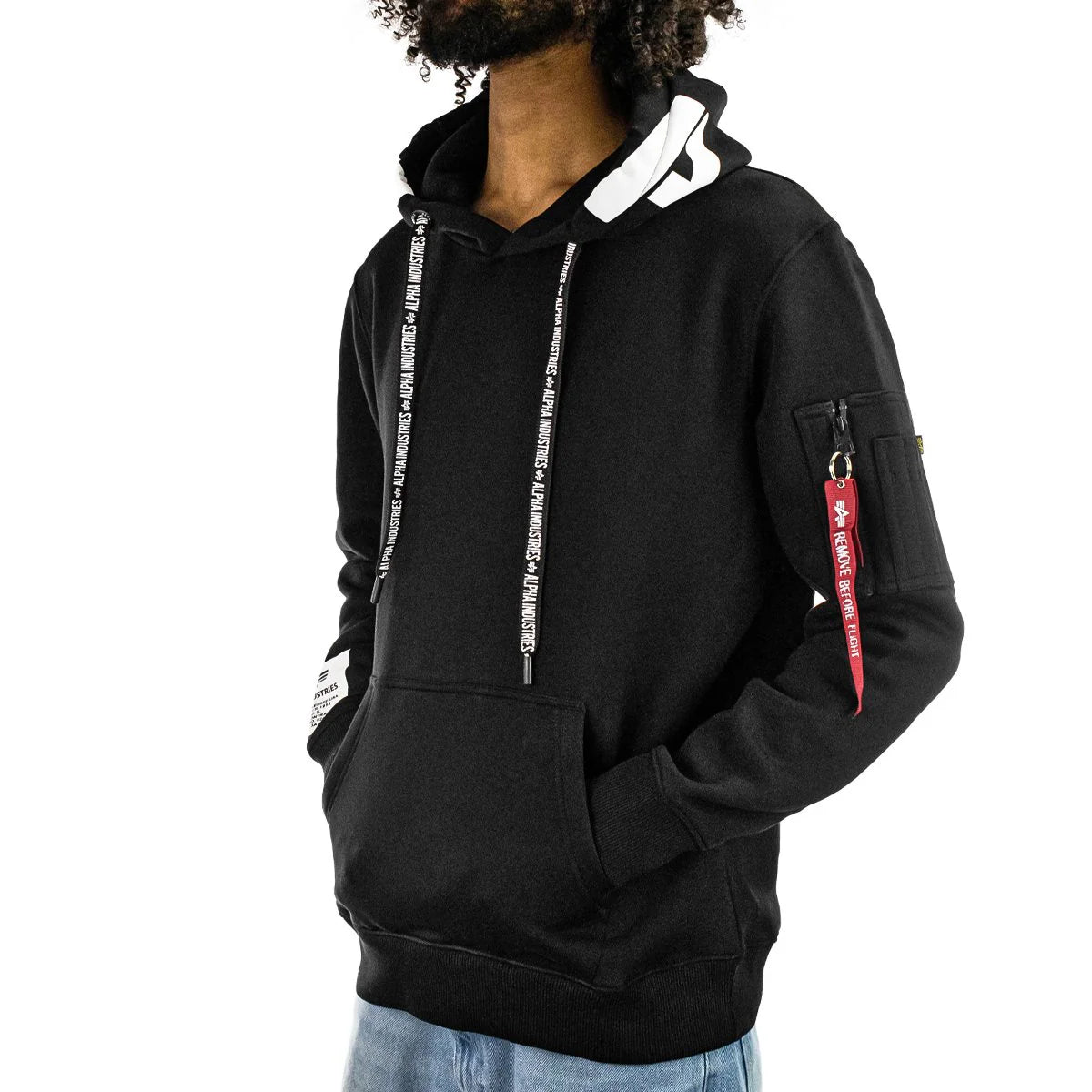 Alpha Industries Inc Alpha Hoodie - BLACK Pánska Mikina
