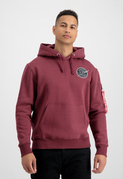 Alpha Industries pánska mikina Dark Side burgundy s kapucňou