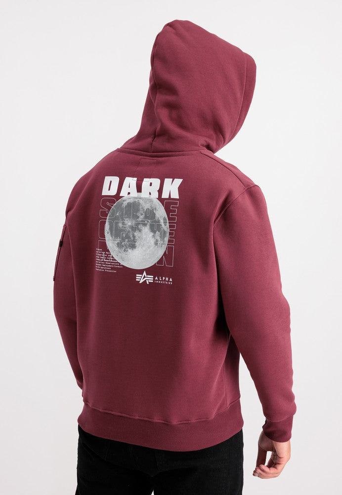 Alpha Industries pánska mikina Dark Side burgundy s kapucňou