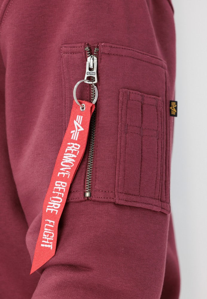 Alpha Industries pánska mikina Dark Side burgundy s kapucňou