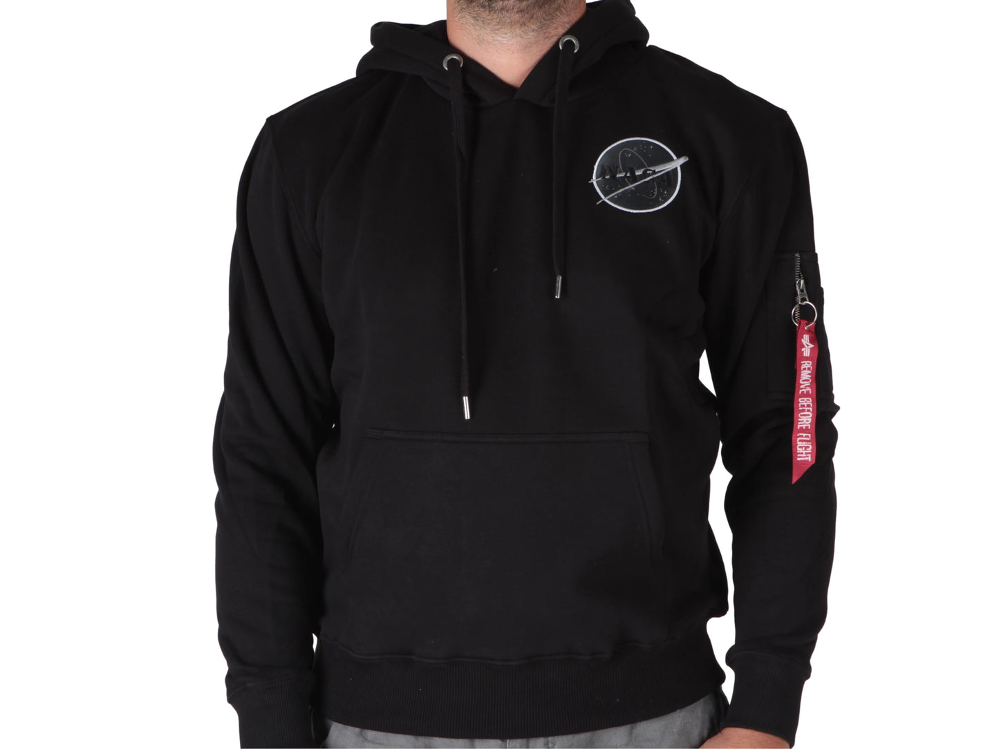 Alpha Industries pánska mikina Dark Side čierna s kapucňou
