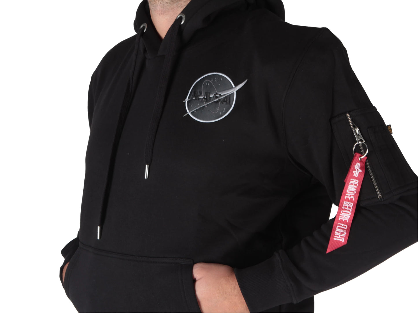 Alpha Industries pánska mikina Dark Side čierna s kapucňou