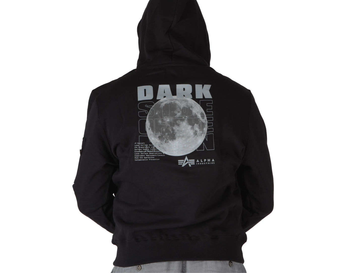 Alpha Industries pánska mikina Dark Side čierna s kapucňou
