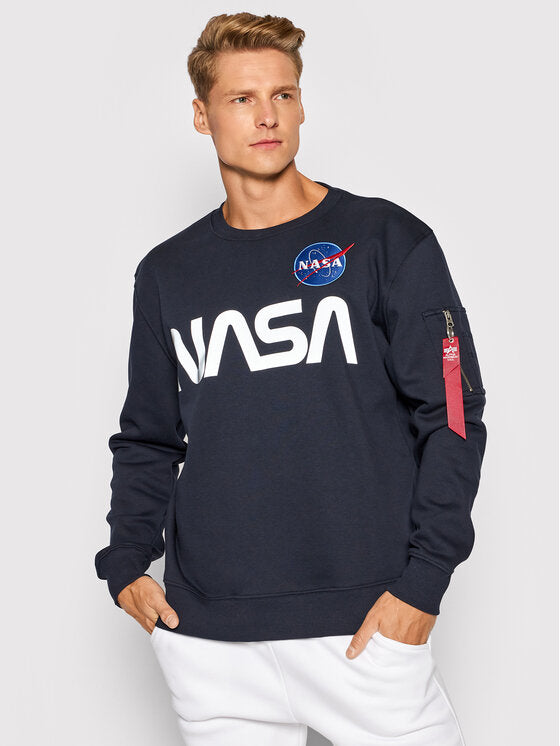 Alpha Industries pánska mikina NASA Reflective tmavomodrá