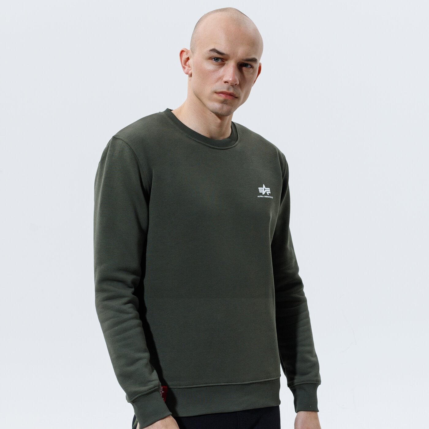 Alpha Industries pánska mikina bez kapucne khaki