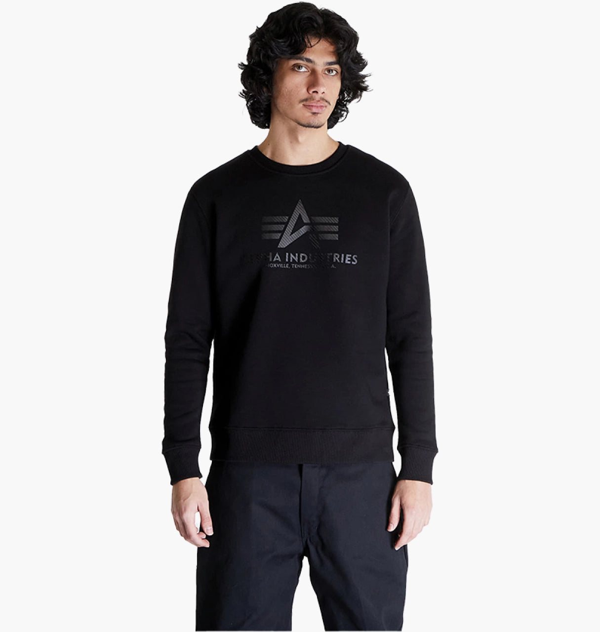 Alpha Industries pánska mikina čierna bez kapucne