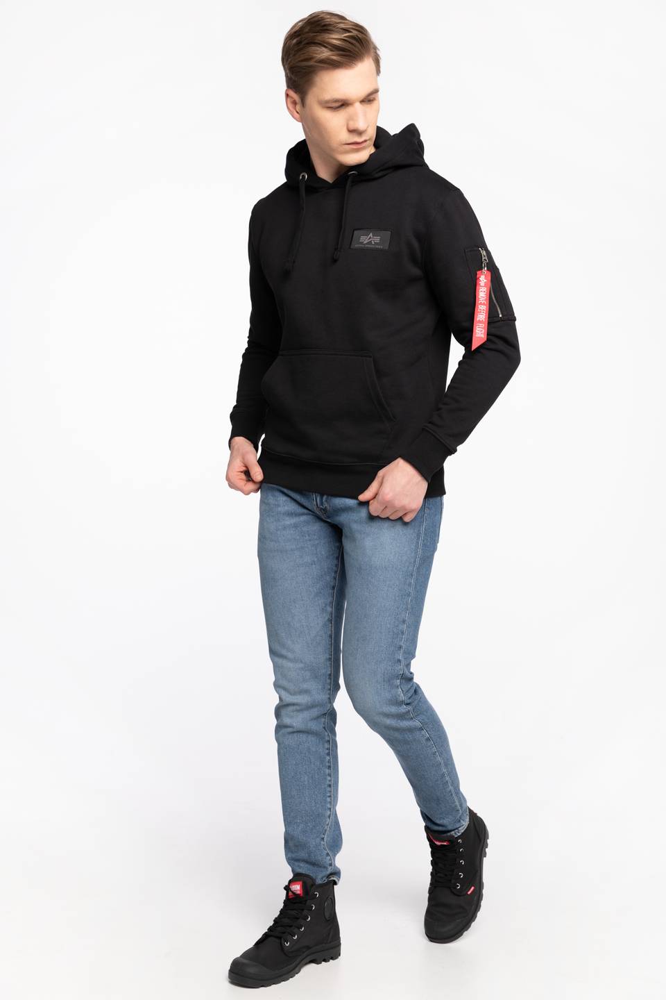 Alpha Industries pánska mikina čierna s kapucňou