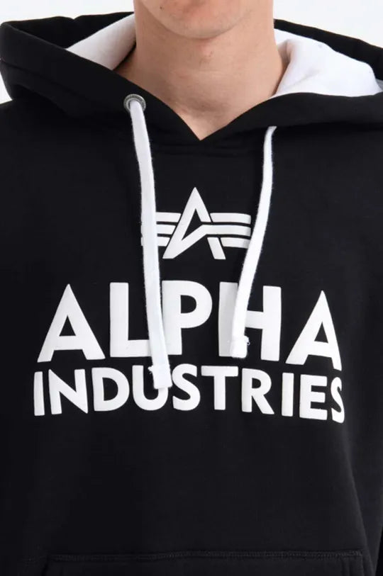 Alpha Industries pánska mikina čierna s kapucňou