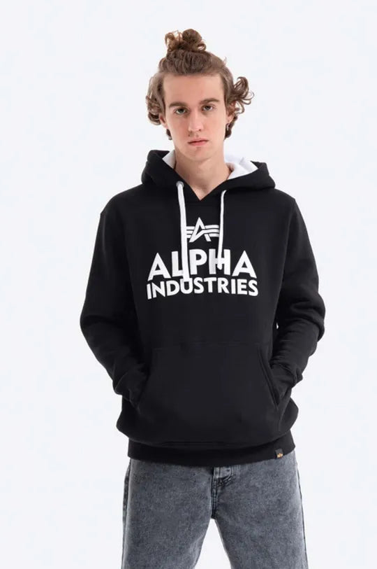 Alpha Industries pánska mikina čierna s kapucňou