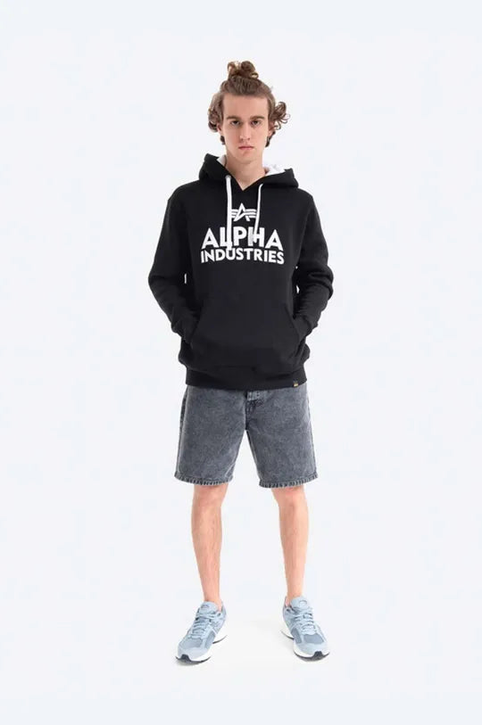 Alpha Industries pánska mikina čierna s kapucňou