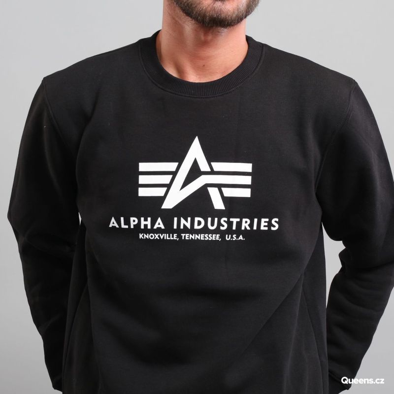 Alpha Industries pánska mikina čierna s logom