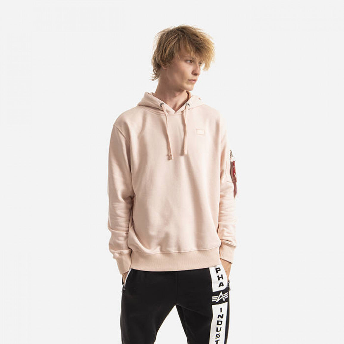 Alpha Industries pánska mikina s kapucňou - ružová
