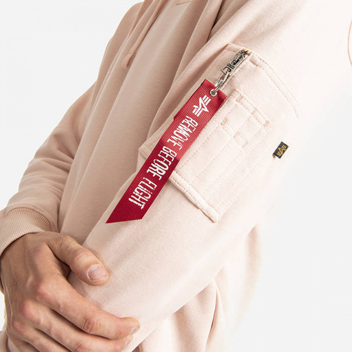 Alpha Industries pánska mikina s kapucňou - ružová