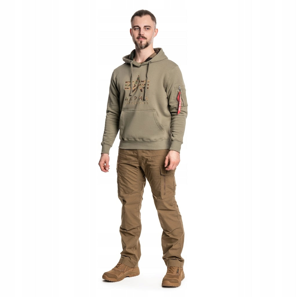 Alpha Industries pánska mikina s kapucňou Camo TPU - olivová