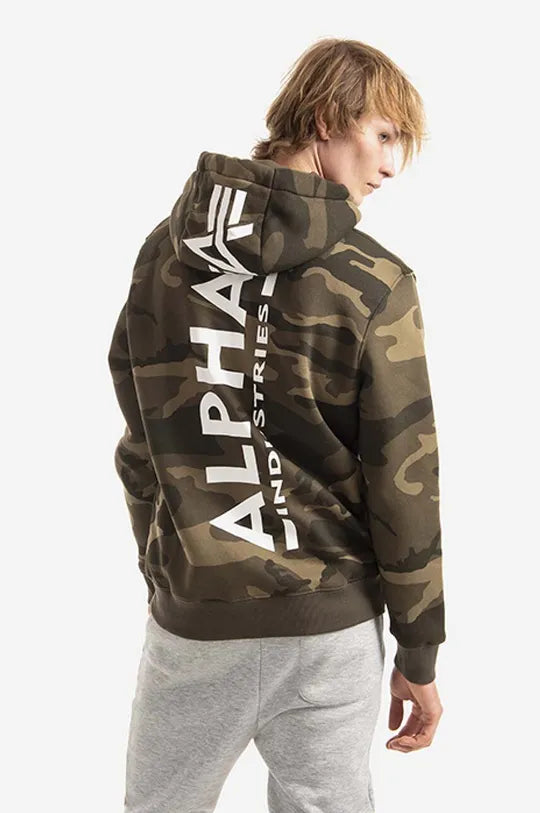 Alpha Industries pánska mikina s kapucňou Camo