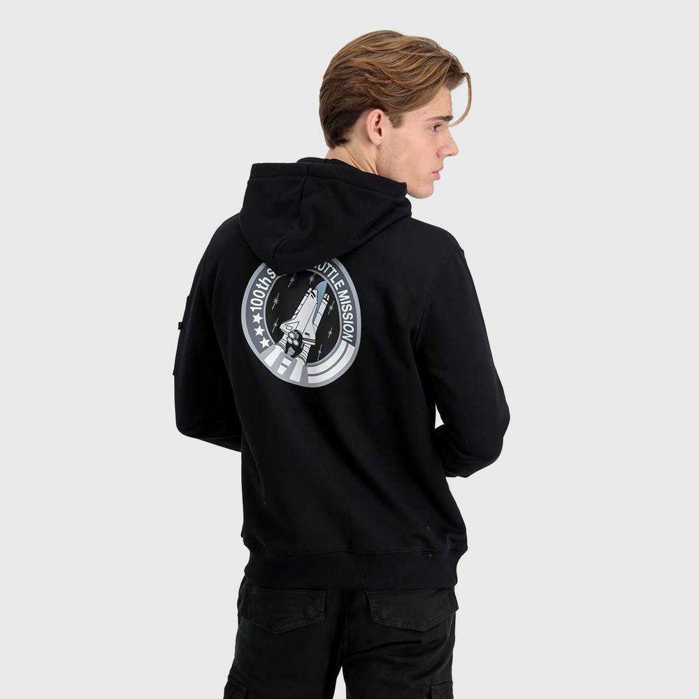 Alpha Industries pánska mikina s kapucňou Space Shuttle Hoody čierna