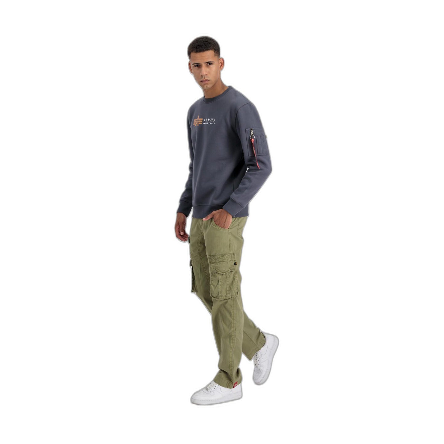 Alpha Industries pánska mikina tmavosivá s logom