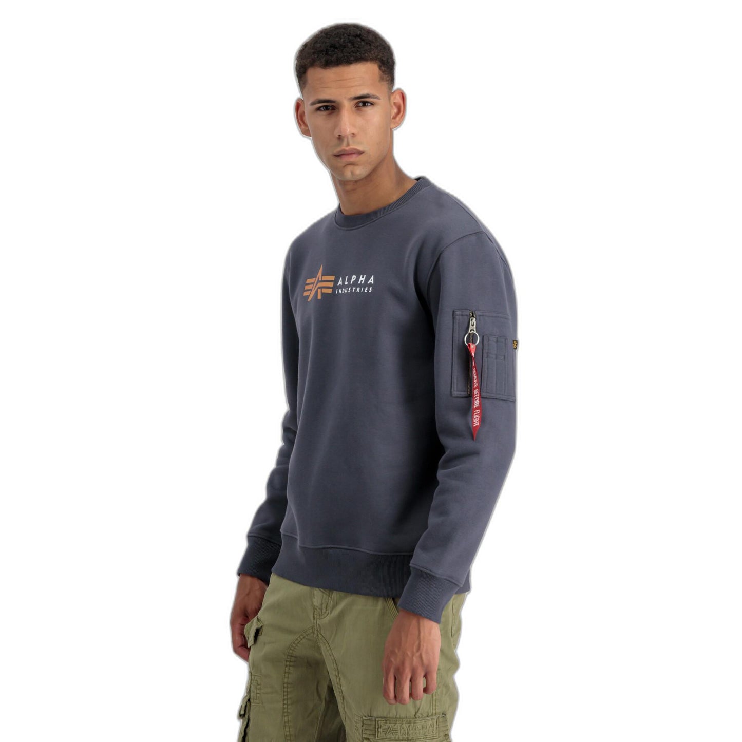 Alpha Industries pánska mikina tmavosivá s logom