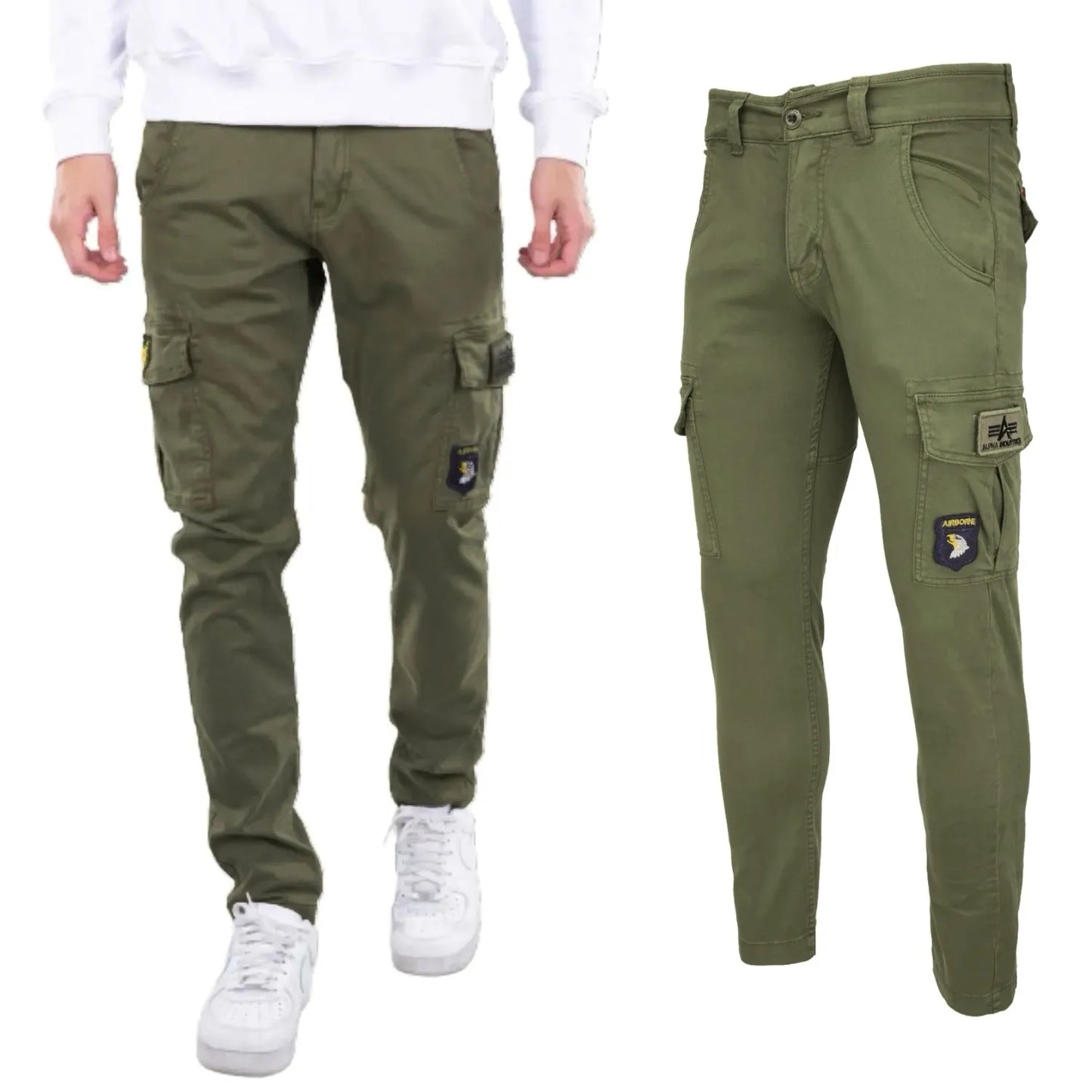 Alpha Industries pánske nohavice bojové Petrol Patch tmavo olivové
