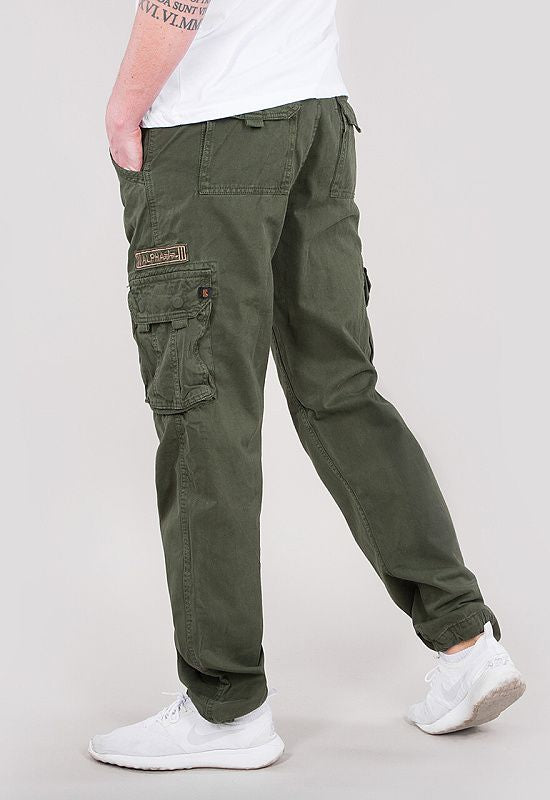 Alpha Industries pánske cargo nohavice zelené s viacerými vreckami