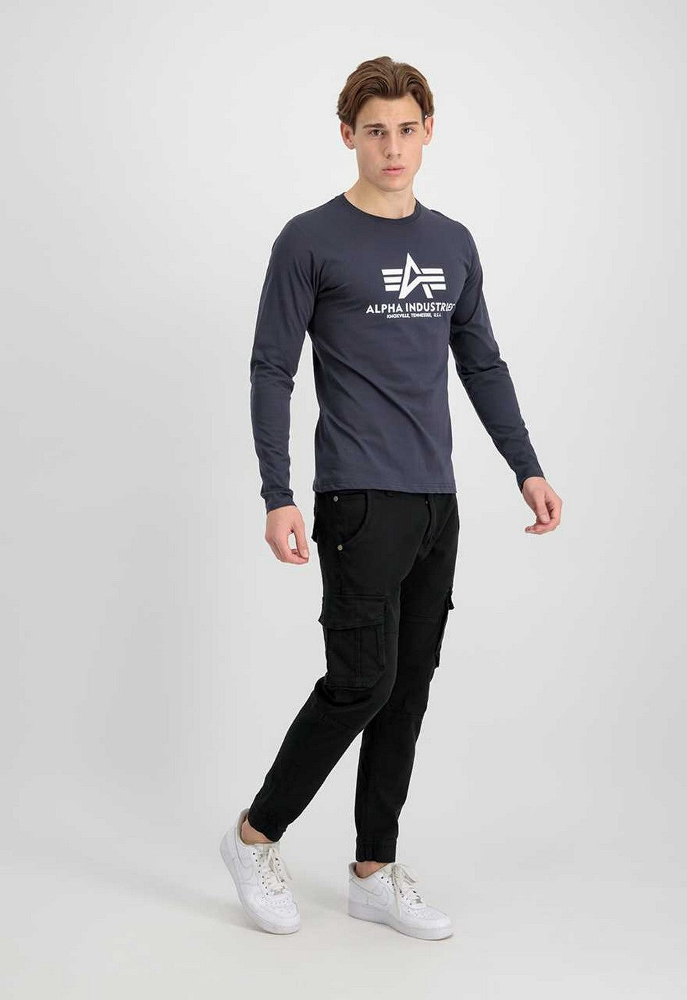 Alpha Industries pánske tričko Basic T - LS tmavosivé