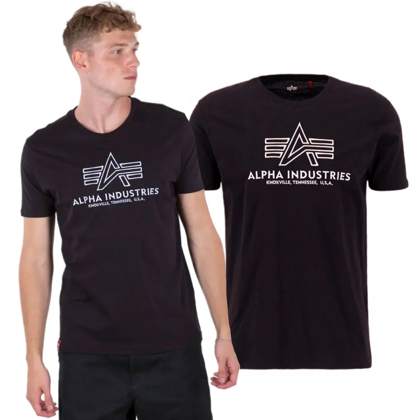 Alpha Industries pánske tričko Basic T Embroidery čierne