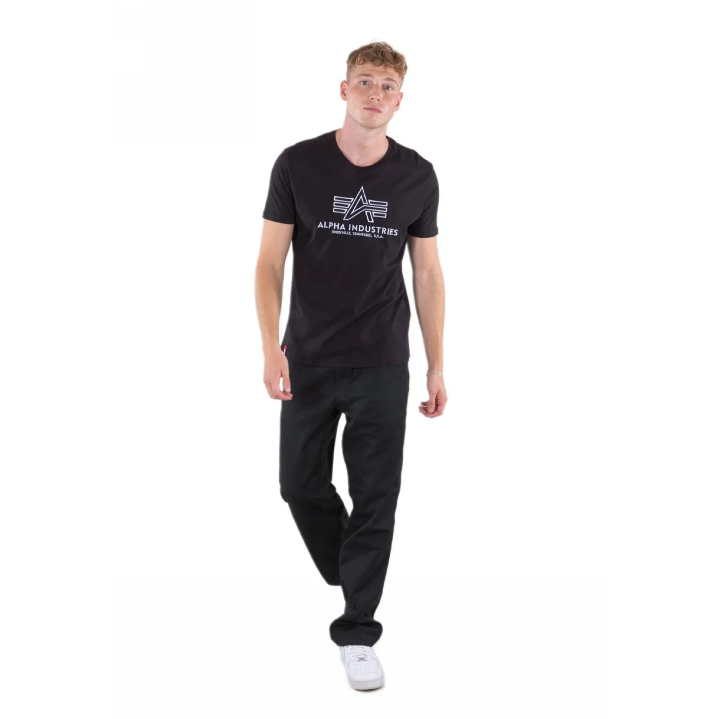 Alpha Industries pánske tričko Basic T Embroidery čierne