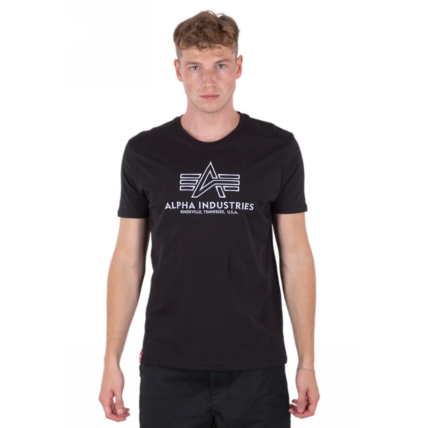 Alpha Industries pánske tričko Basic T Embroidery čierne