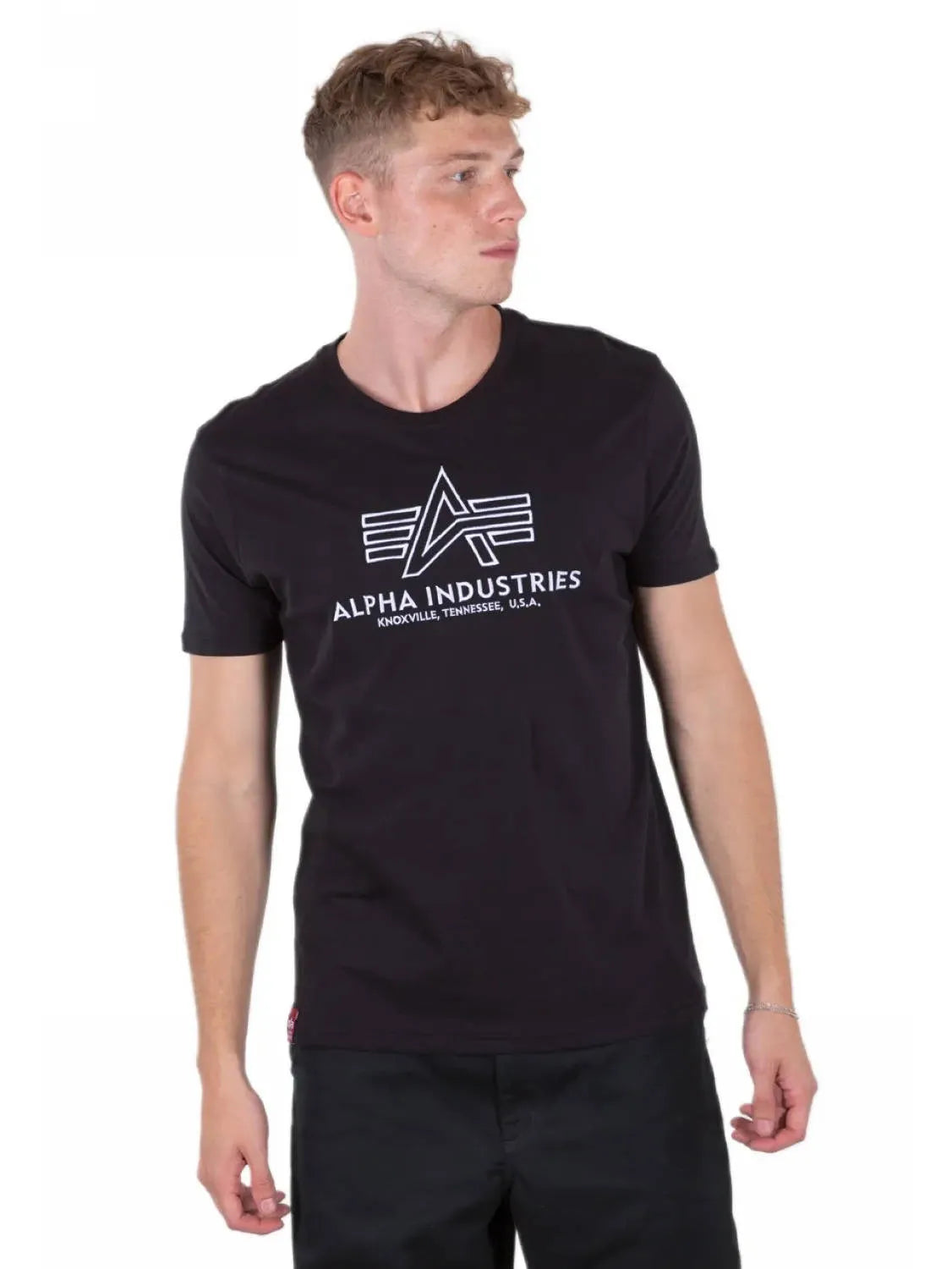 Alpha Industries pánske tričko Basic T Embroidery čierne