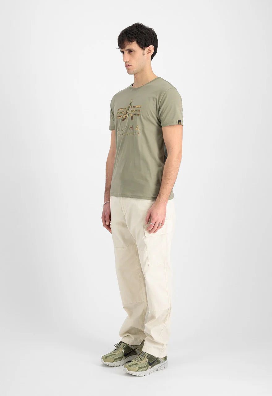 Alpha Industries pánske tričko Camo Logo, zelená
