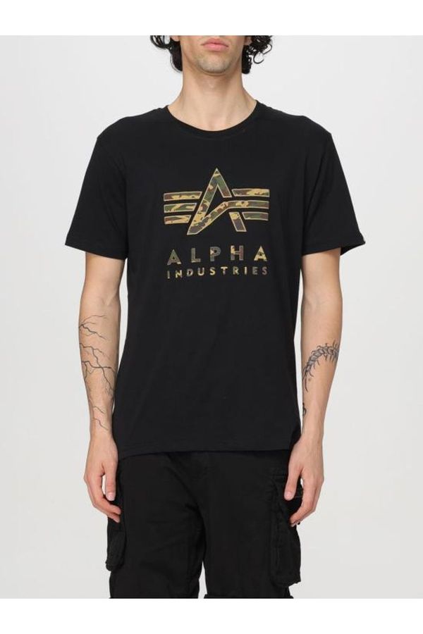 Alpha Industries pánske tričko Camo Logo čierne
