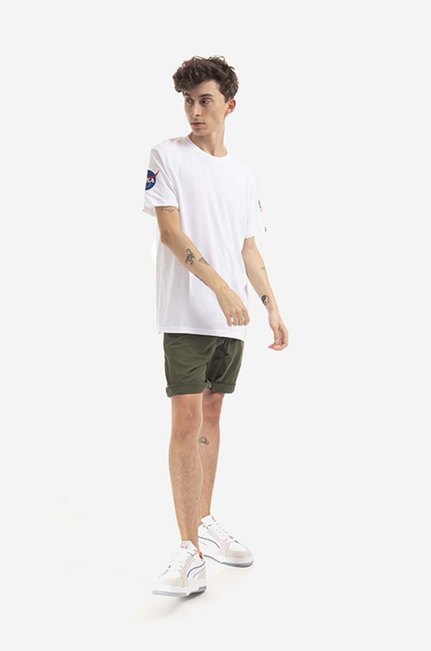 Alpha Industries pánske tričko biele s nášivkami
