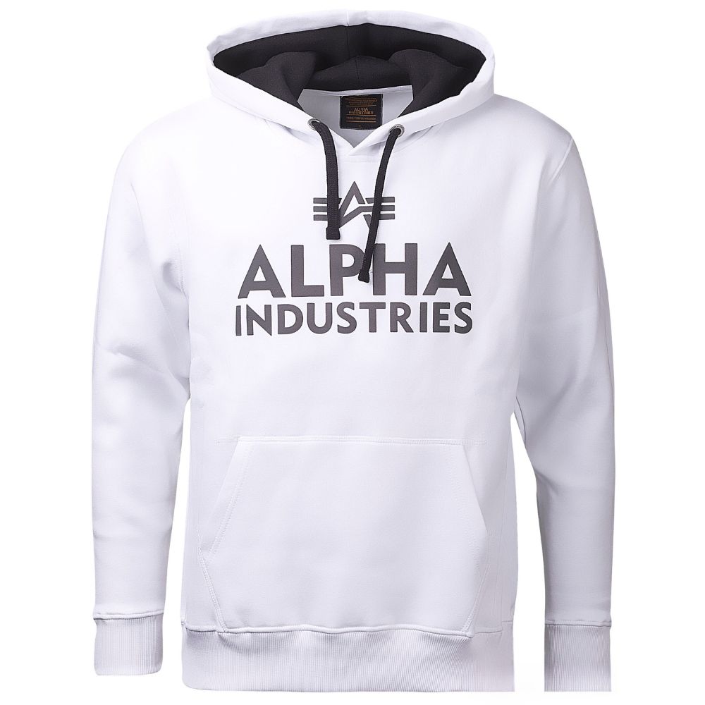 Alpha Industries pánska mikina biela s nášivkami