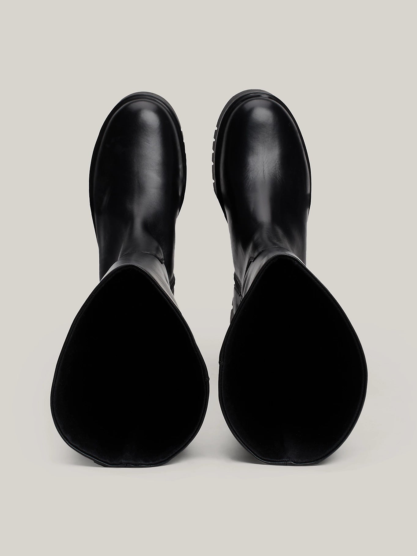 Leather Cleat Knee-High Boots