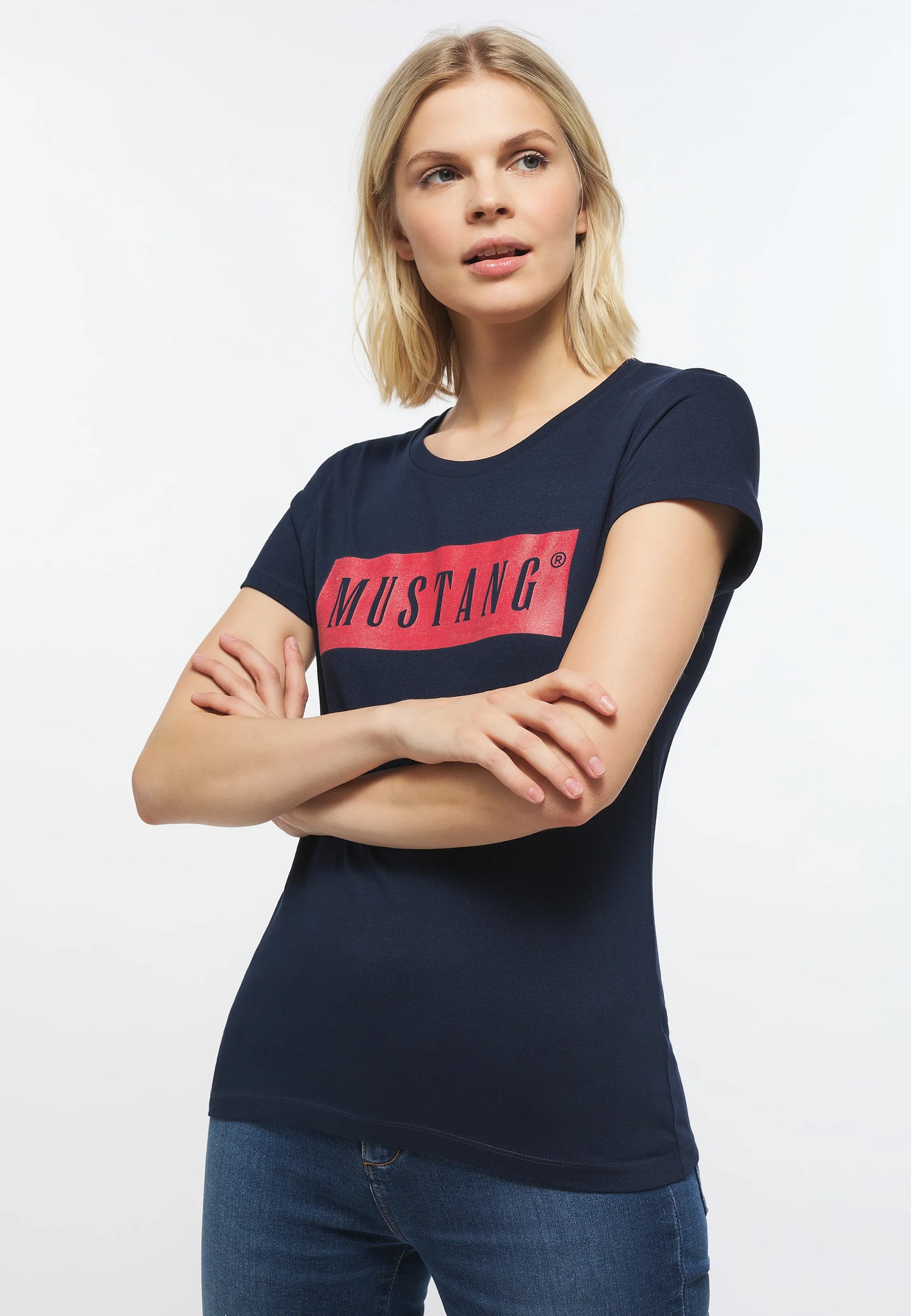 Mustang dámske tričko Alina C Logo Tee modré