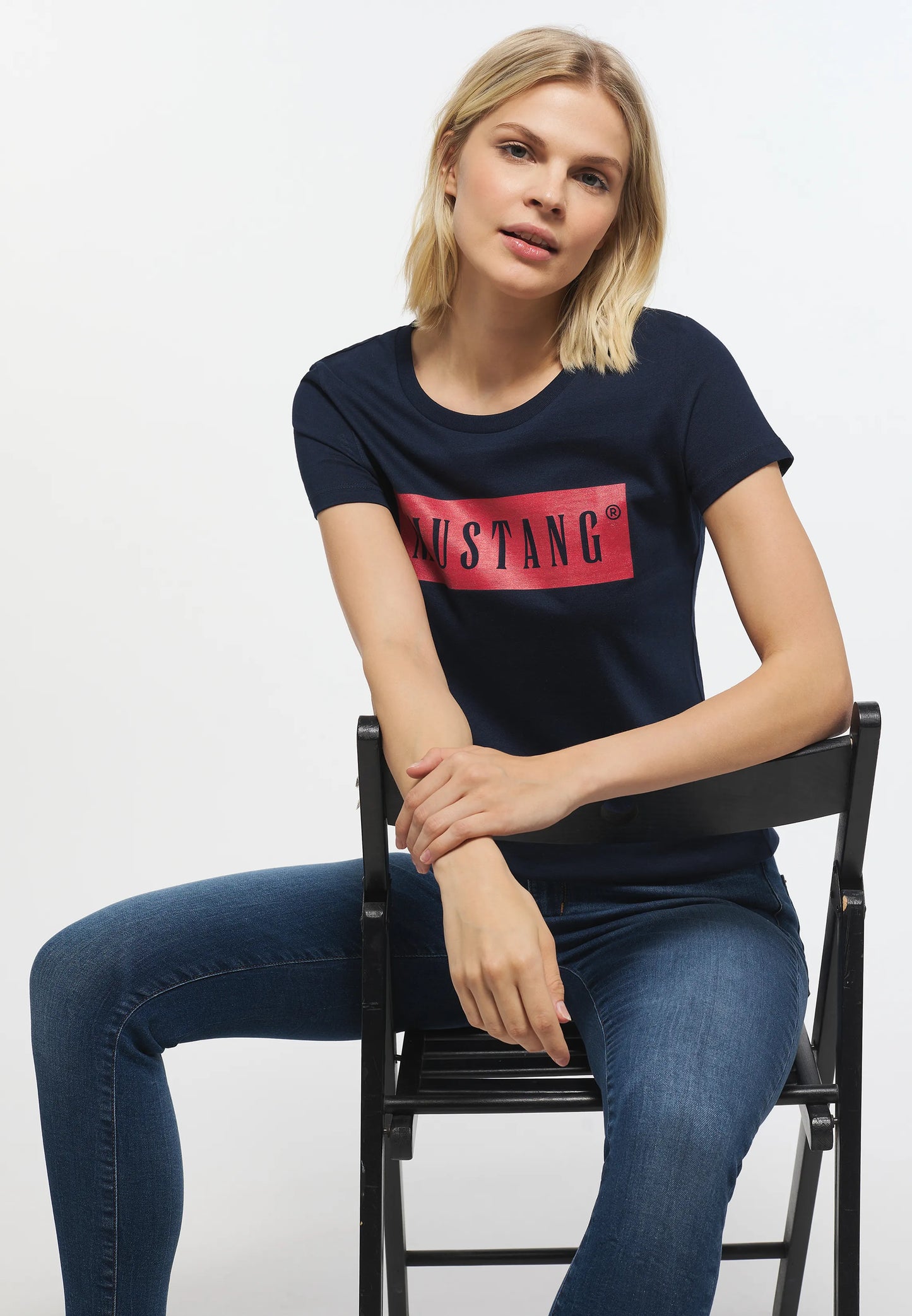 Mustang dámske tričko Alina C Logo Tee modré