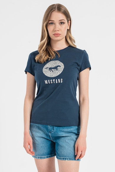 Mustang dámske tričko modré s potiskom