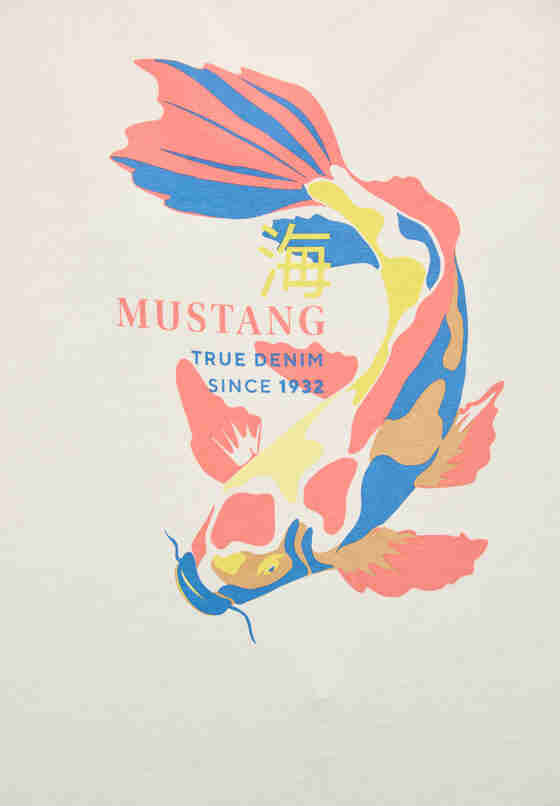 Mustang dámske tričko s potlačou biele
