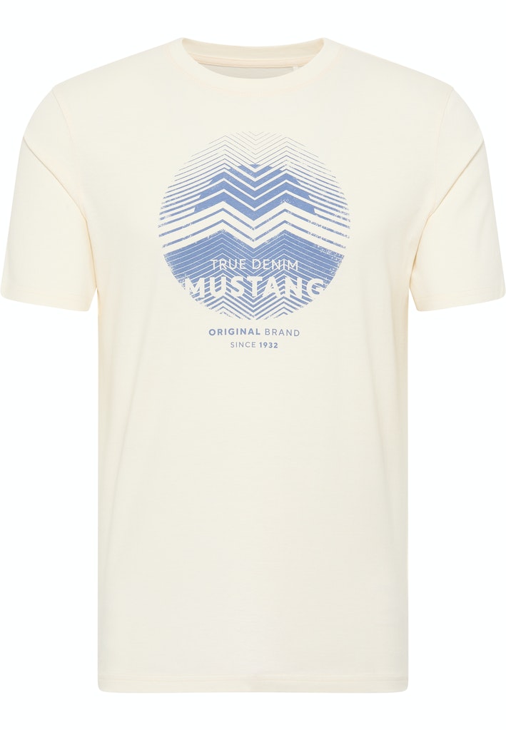Mustang pánske tričko True Denim krémové
