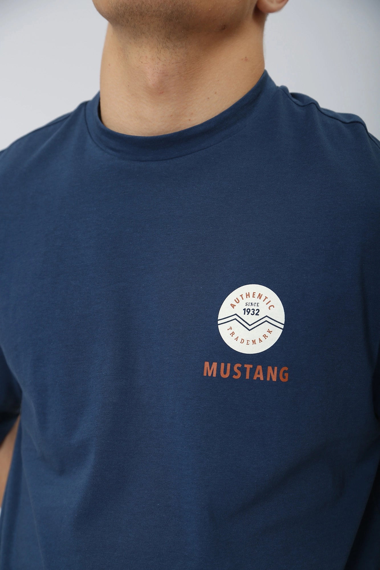 Mustang štýlové pánske tričko modré
