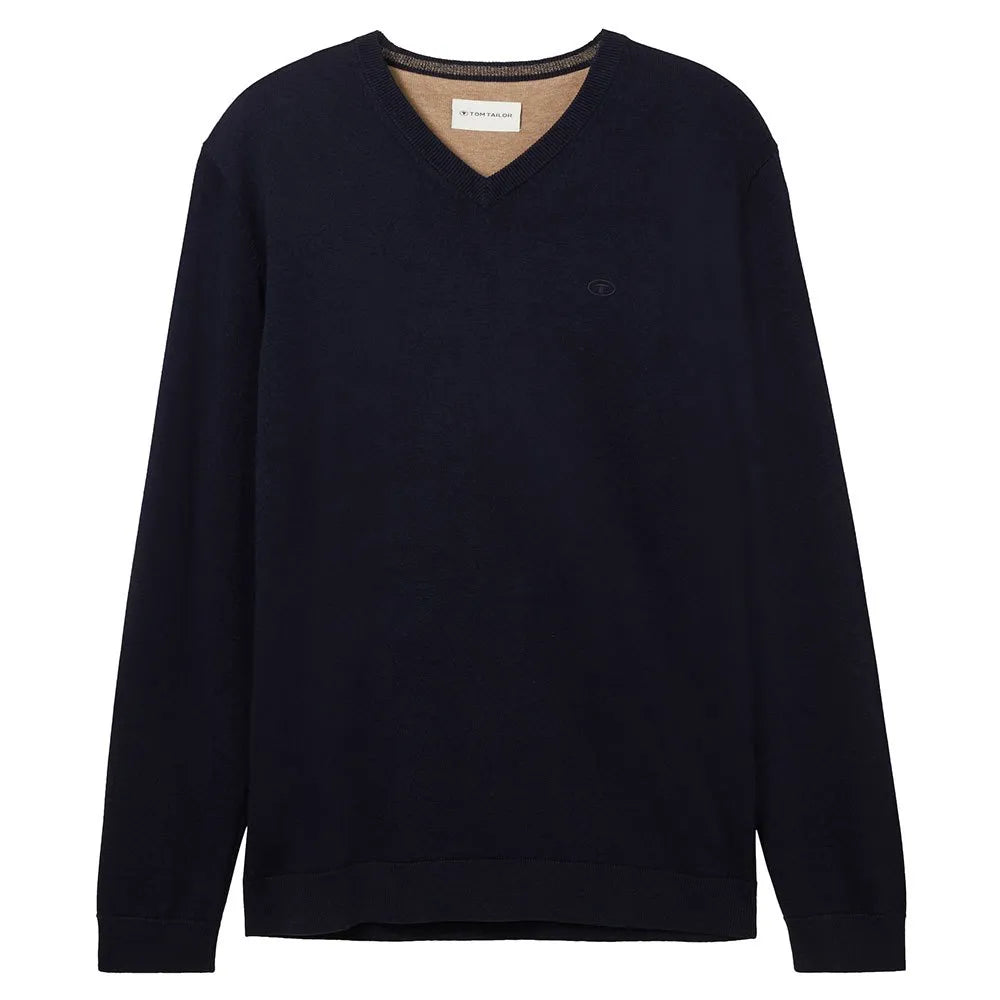 Tom Tailor Basic Knit V Neck pánsky sveter