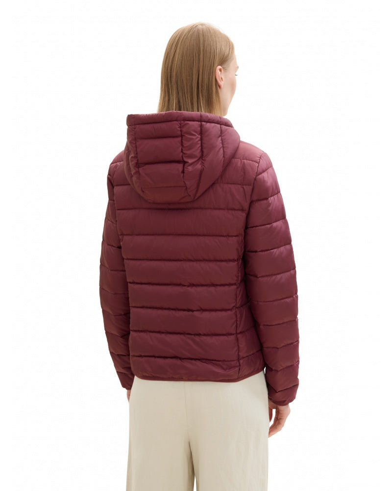 Tom Tailor Denim dámska bunda s kapucňou bordo