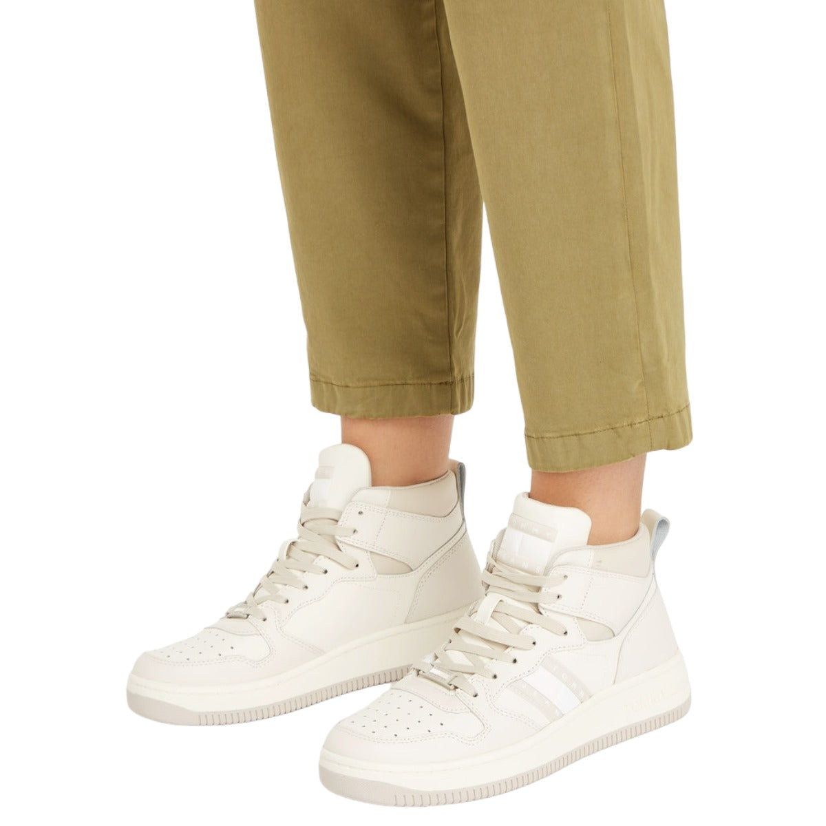 Tommy Hilfiger dámske tenisky TJW RETRO BASKET MC LEATHER MIX béžové