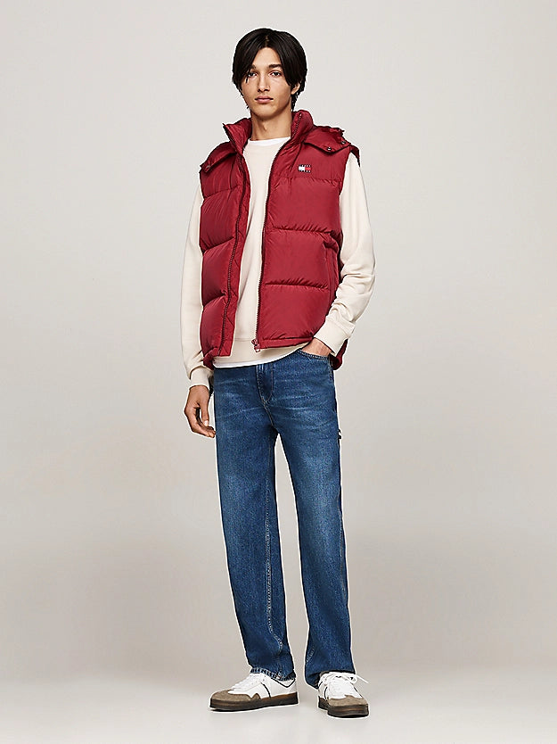 Tommy Jeans Down Zip-Thru Alaska Pánska Vesta Bordová