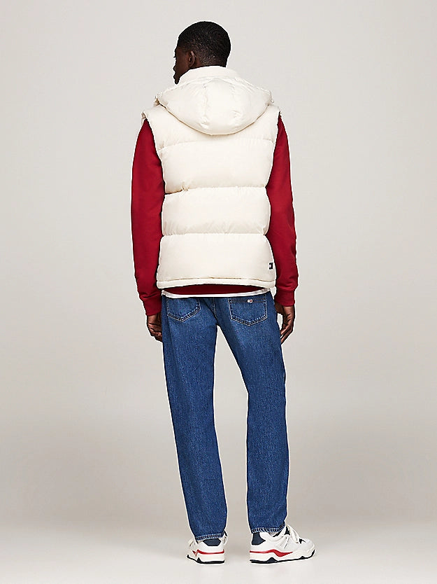 Tommy Jeans Down Zip-Thru Alaska pánska Vesta Bielá