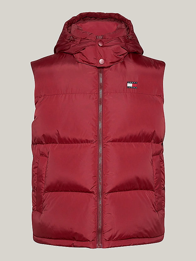 Tommy Jeans Down Zip-Thru Alaska Pánska Vesta Bordová